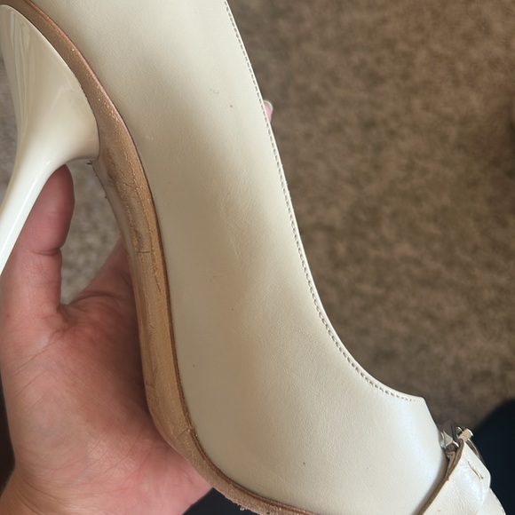 GUCCI HORSEBIT PEEP TOE PUMPS MYSTIC WHITE, 38 - Picture 7 of 13